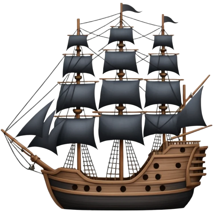 Black pearl ship emoji