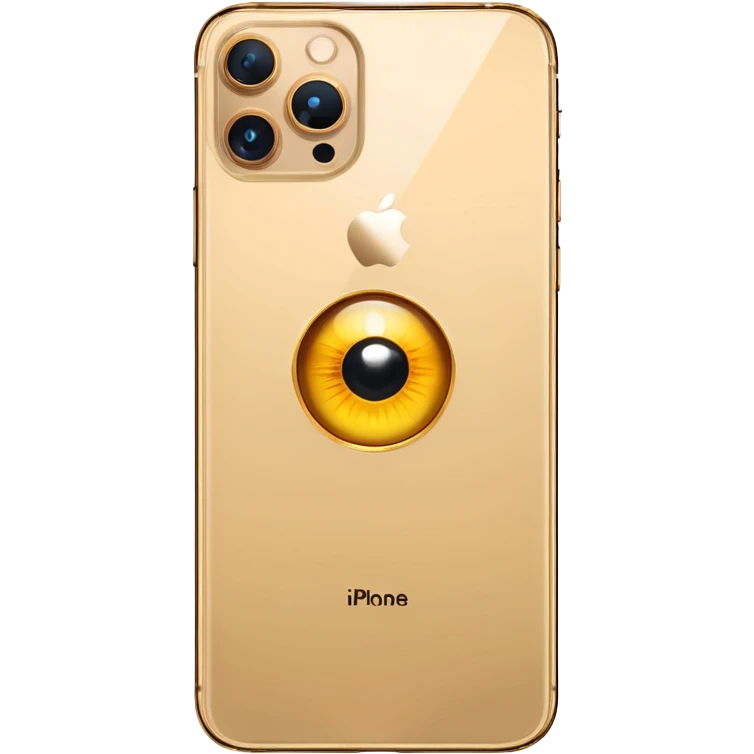 Gold iPhone 16 Pro Max, replace apple logo with fullgold eye logo backview emoji