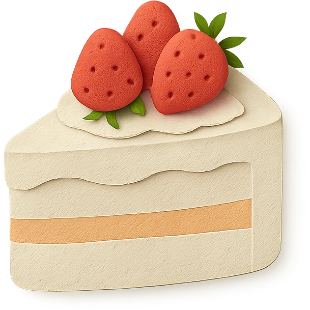white cake with strawberries on top emoji