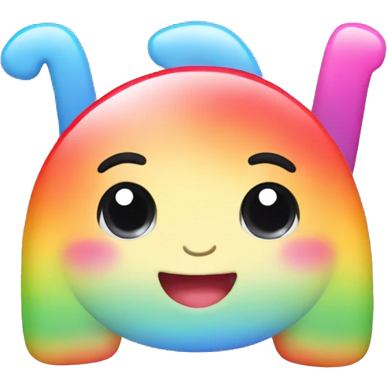 Cute rainbow kawaii letter H emoji