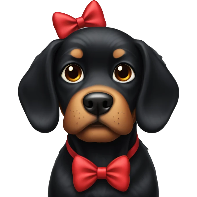 red bow black dog emoji