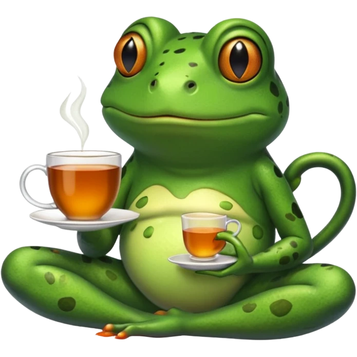 Frog sipping tea emoji