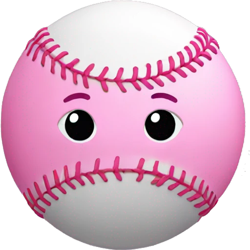 Pink baseball emoji