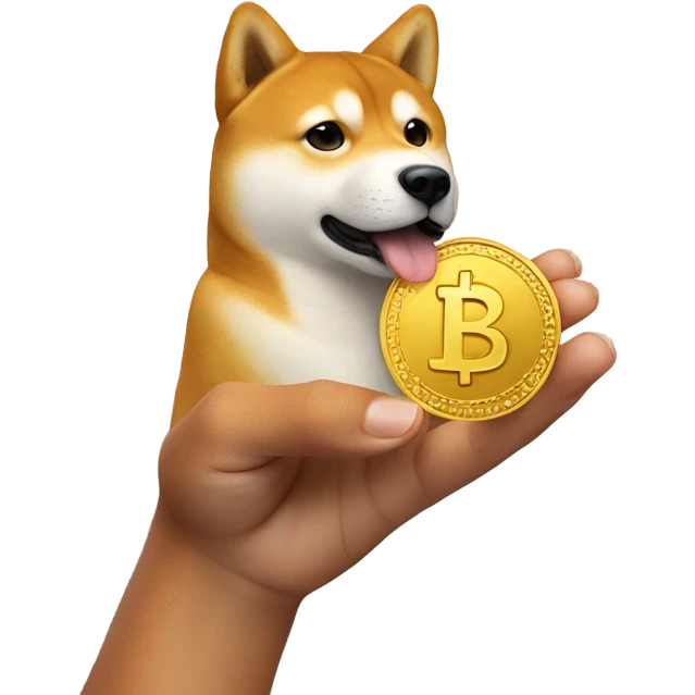 Me holding a dogecoin  emoji