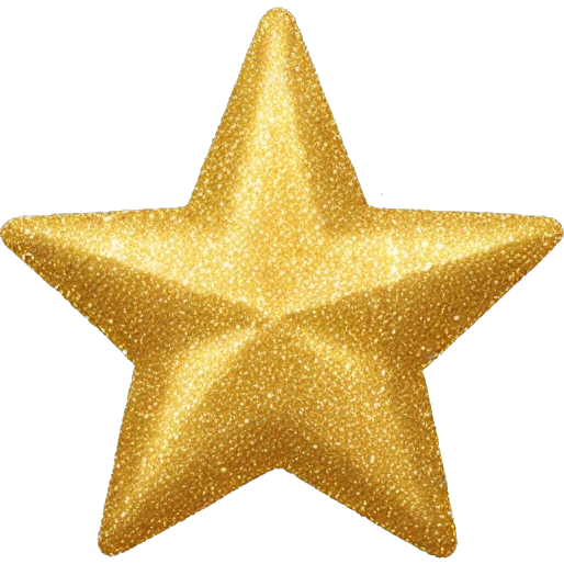 Gold glitter star emoji