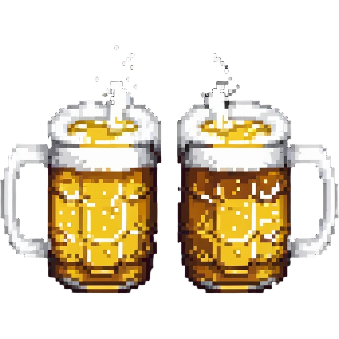two beer mugs clinking together in a toast emoji