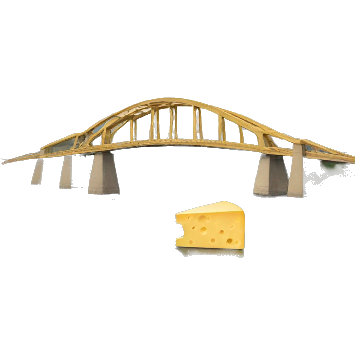 Lucerne Bridge with cheese emoji