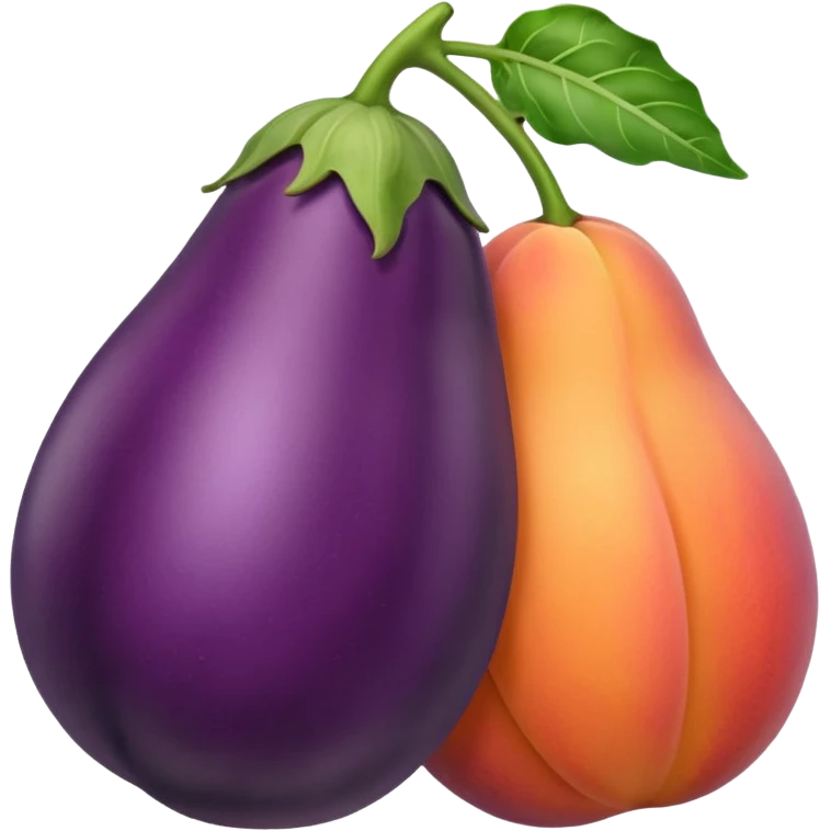 Eggplant with peach emoji