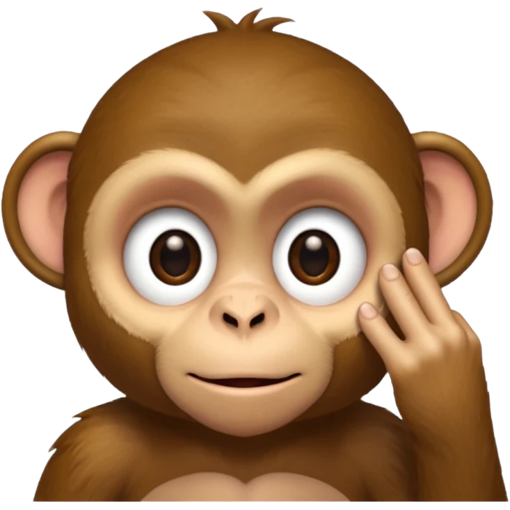 A A monkey, pulling the bottom of his eyelid down with one finger. emoji
