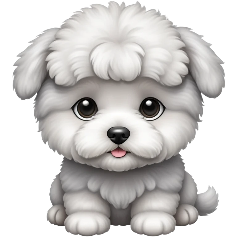 Gray Bichon Frise puppy emoji