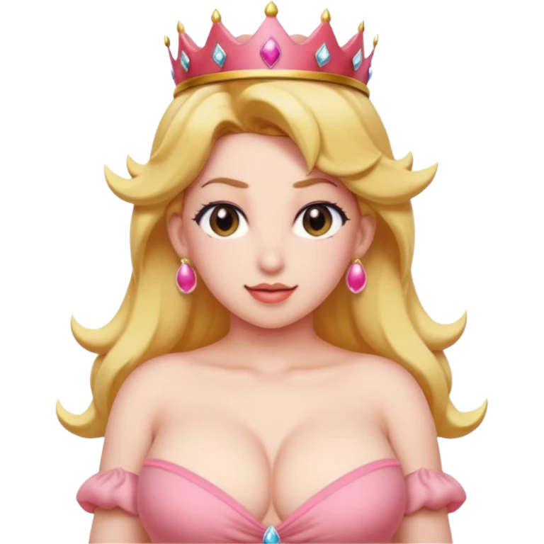 princess peach, paizuri, cock between boobs, naked emoji