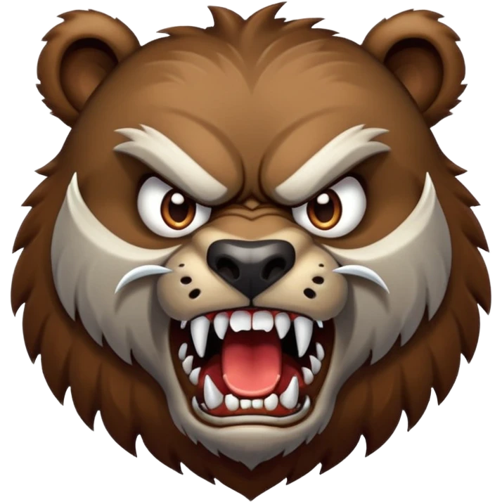 angry werebear with roaring with claws out emoji