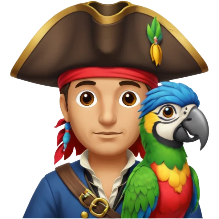 pirate and parrot emoji