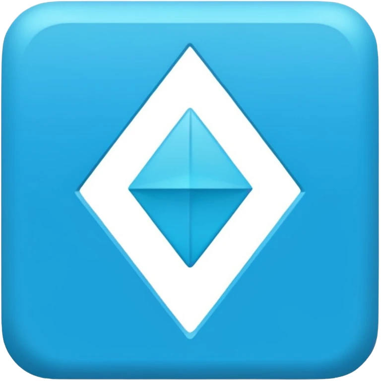 in blue square shape, up arrow in the middle emoji