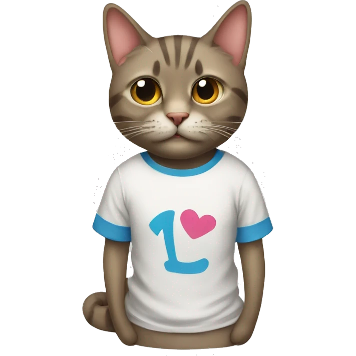 Cat in T-shirt  emoji