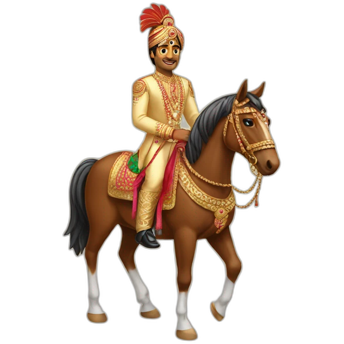 Indian groom on horse emoji