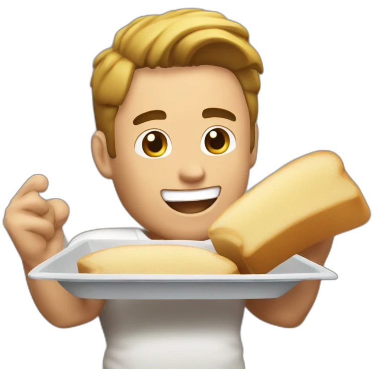 Billy Herrington making bread toast emoji