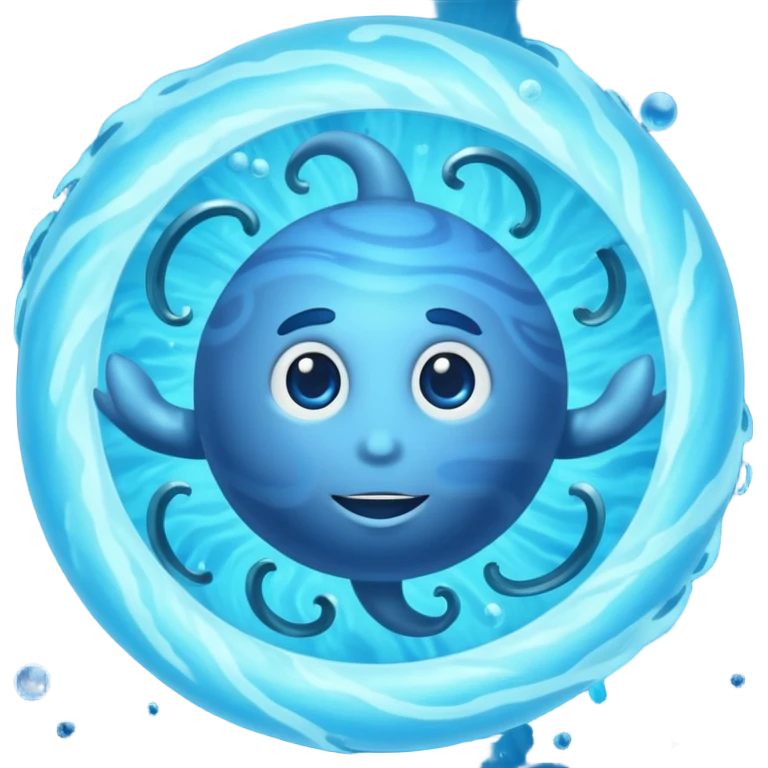 Planet Neptune with clock hands inside of it emoji