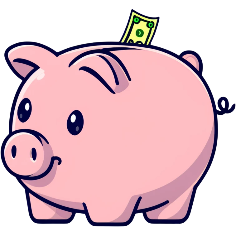 piggy bank with dollar sign emoji