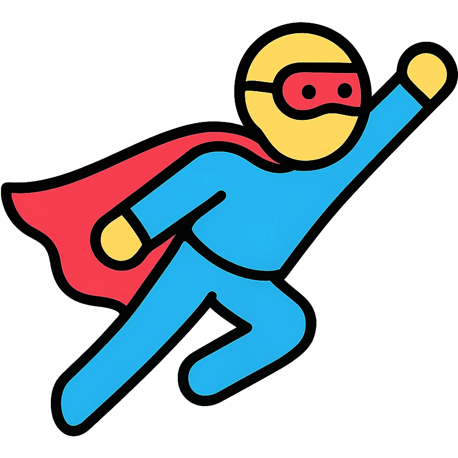 Superhero with cape flying emoji