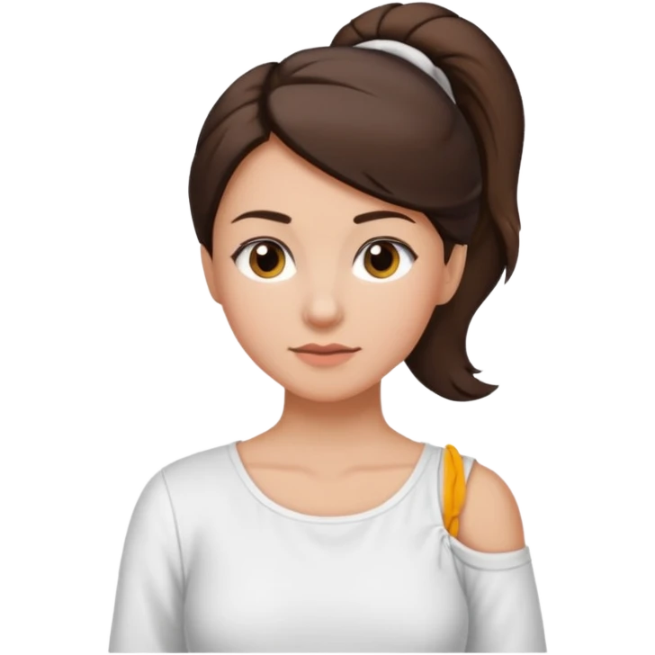 mom tie her brunette hair low and put on one side of shoulder  emoji