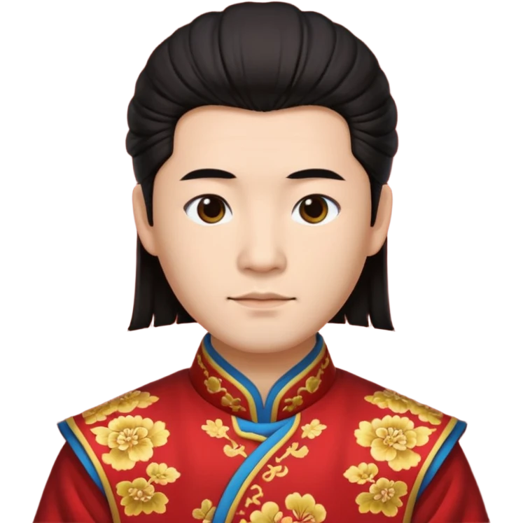 manchu hairstyle on chineese man emoji