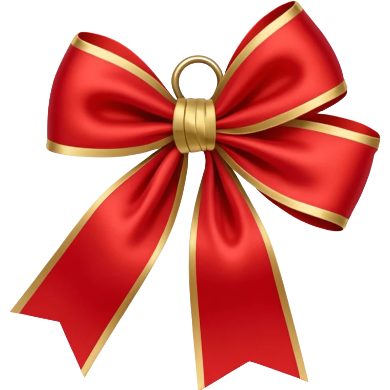 Red christmas bow with gold emoji