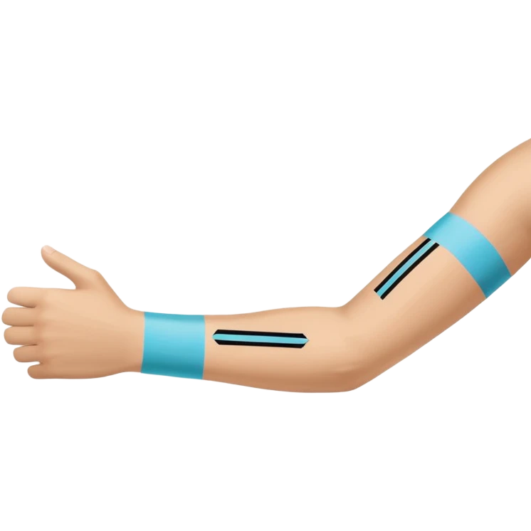 forearm with kinesio tape (physiotherapy)  emoji