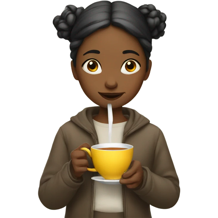 Girl sipping tea emoji