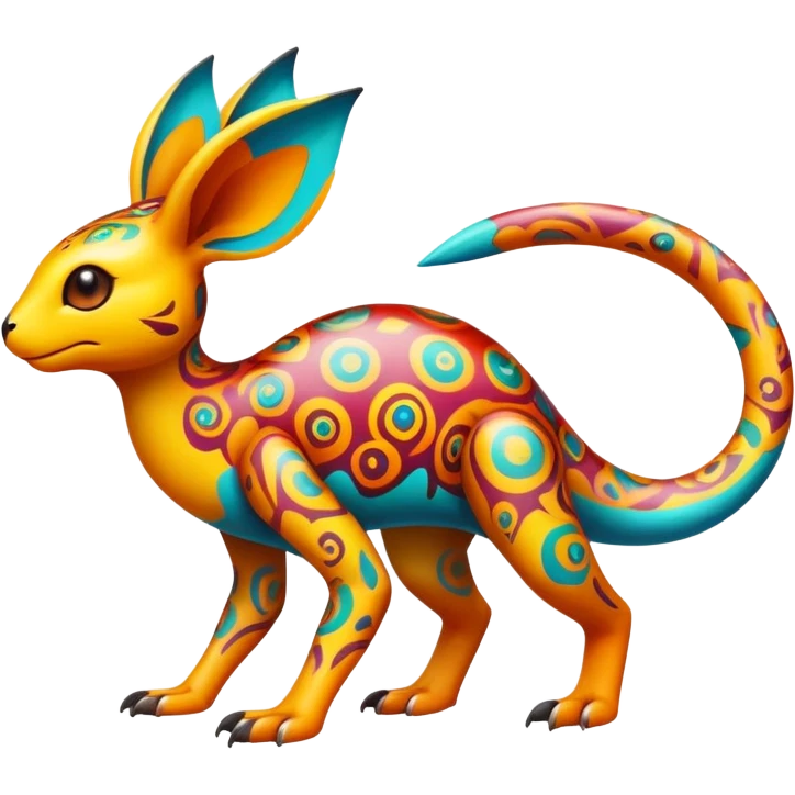 colorful vibrant Fakémon-creature with random markings emoji