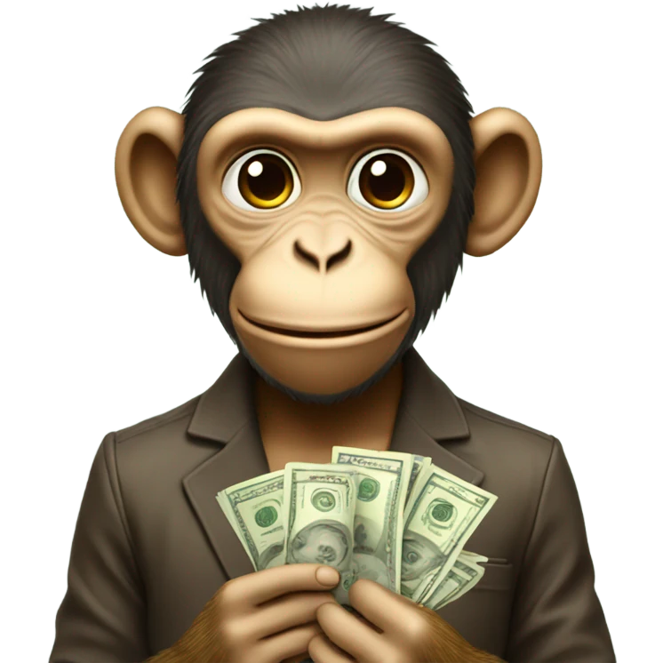 Monkey with money emoji