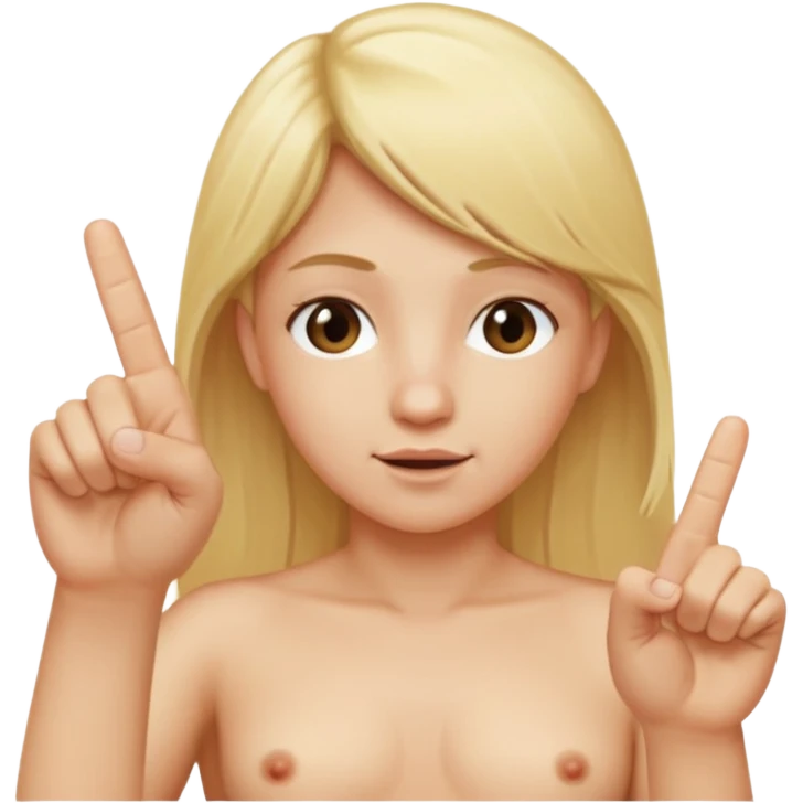 blonde hair tall thick naked and with middle finger up emoji