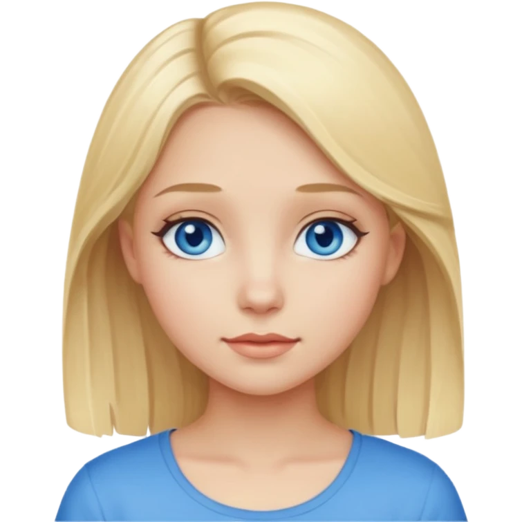 Girl blonde hair blue eyes VERY pretty emoji
