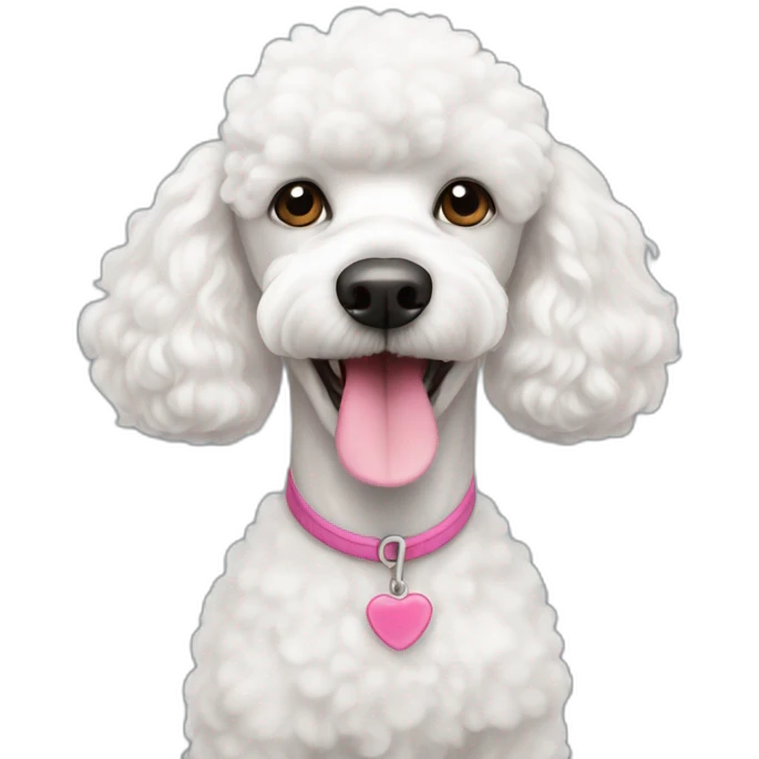 White poodle with pink nose emoji