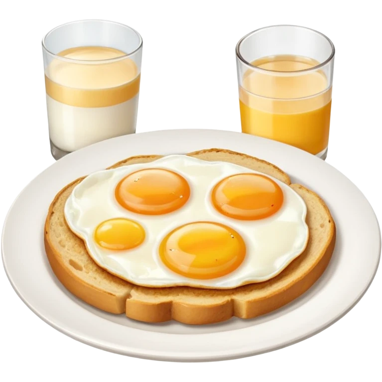 Breakfast ( bread + egg + glass of milk)
 emoji
