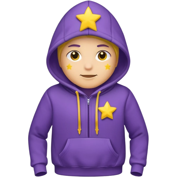 Purple hoodie with yellow stars on it  emoji
