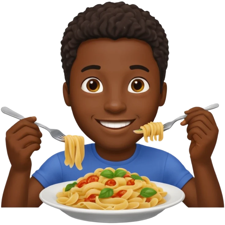 the black man who eats pasta emoji