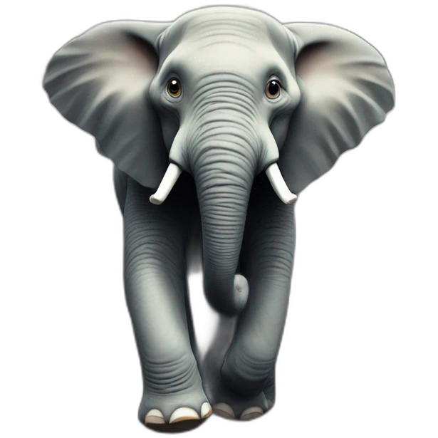 Éléphant sur un train emoji