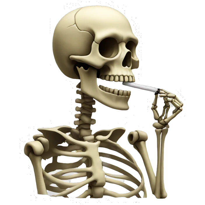 Skeleton smoking emoji
