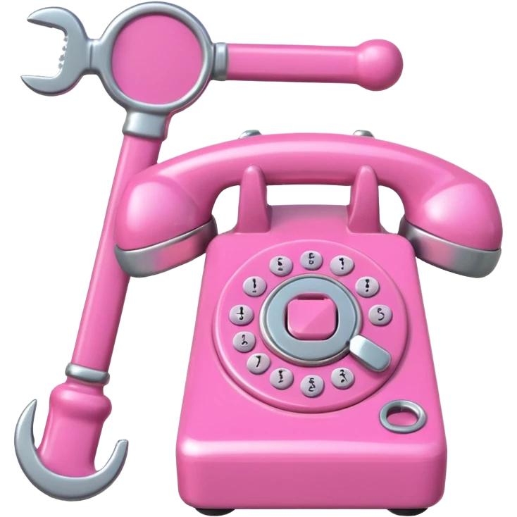 pink phone with a wrench emoji
