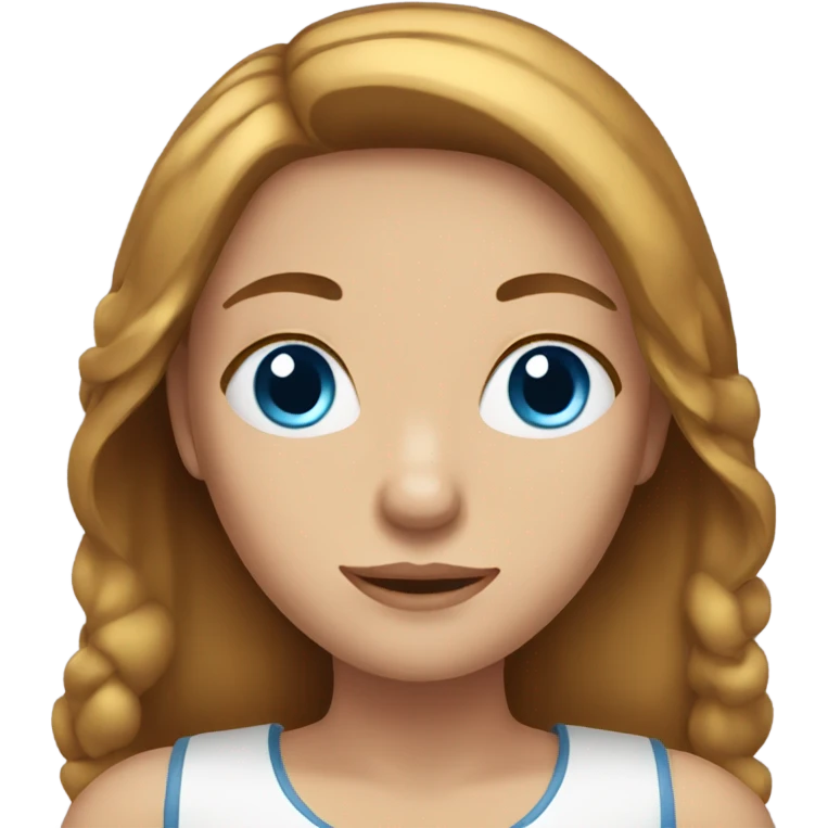 girl with gold brown hair and blue eyes emoji
