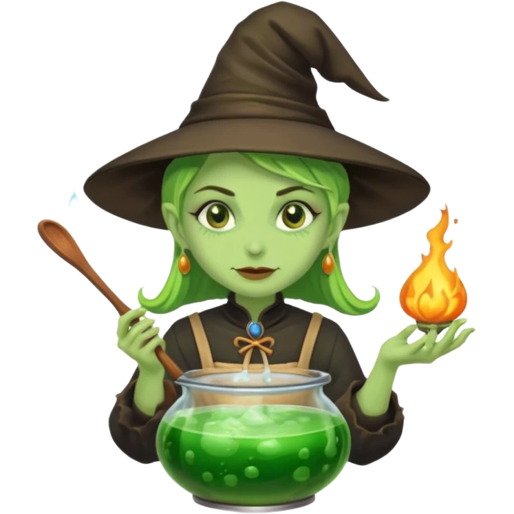 green witch cooking potion emoji