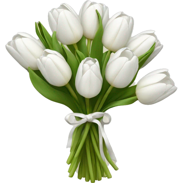 white tulip bouquet  emoji