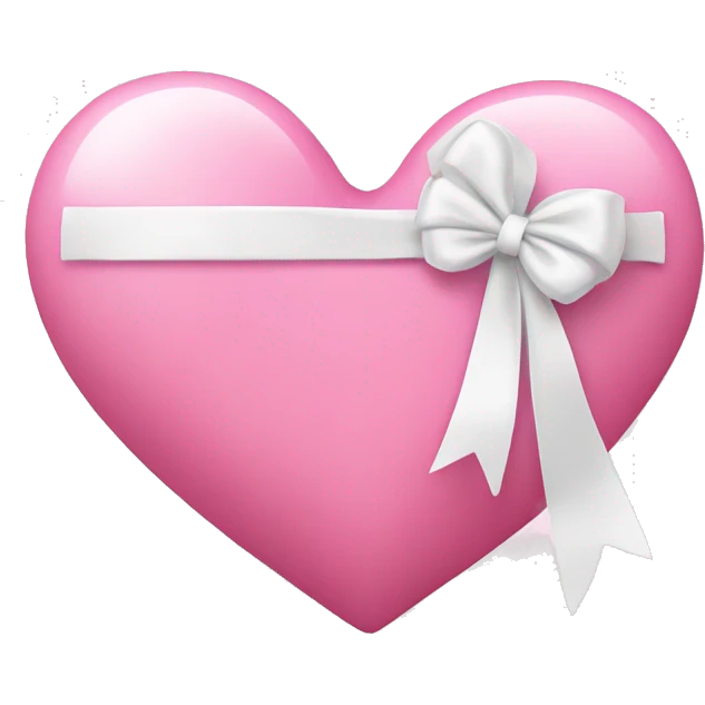 Pink heart with white bow emoji