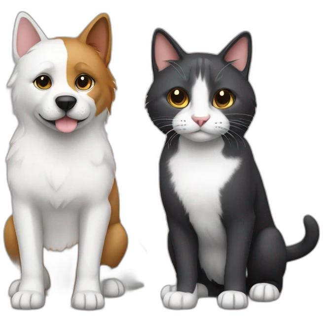 Dog cat friends emoji