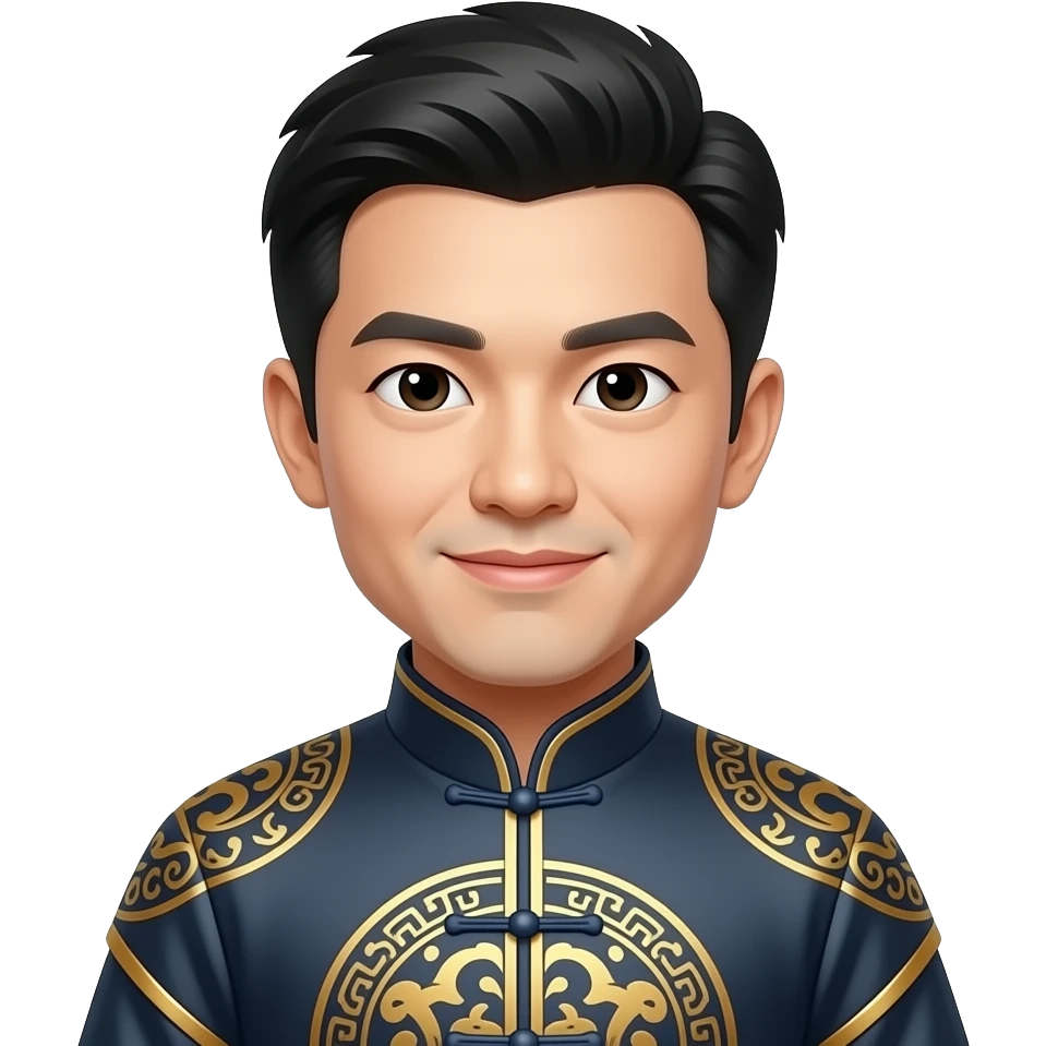 chinese man with chinese costume emoji
