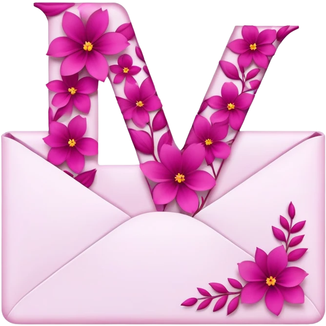 Magenta flowery romantic alphabet letter emoji