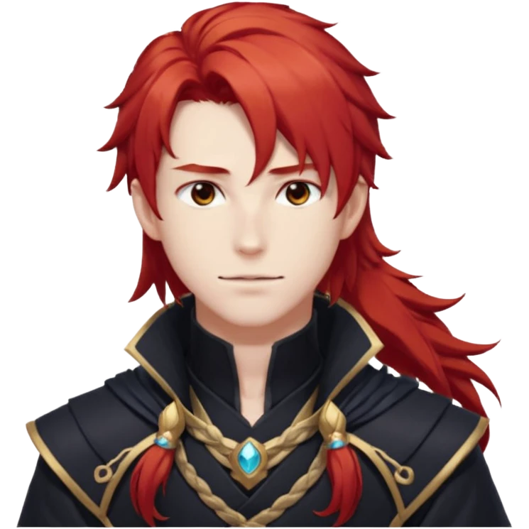 Diluc from Genshin Impact (tall male adult) (long hair) (half body) emoji