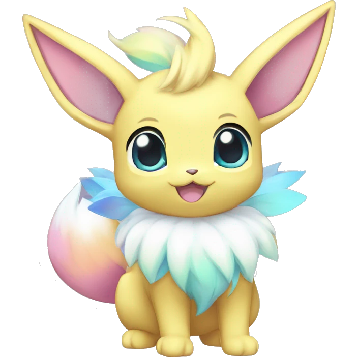 Shiny Colorful Pastel Kawaii Eeveelution-Cute-Pokémon-fusion full body emoji
