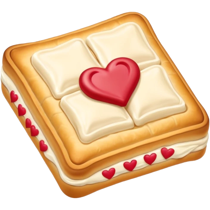 Frosted Toaster strudel pastry with hearts emoji